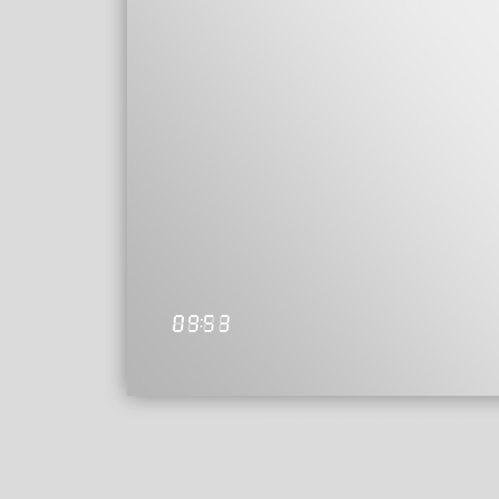 Зеркало 1000х700 сенсорный выключатель с функцией диммера, увеличительное зеркало, часы, Azario Viva - AZ-Z-033CS