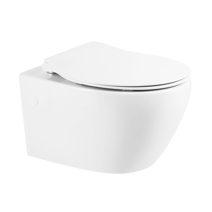 Подвесной унитаз, безободковый, BelBagno, белый глянцевый, PROSPERO арт. BB507B/BB2020SC