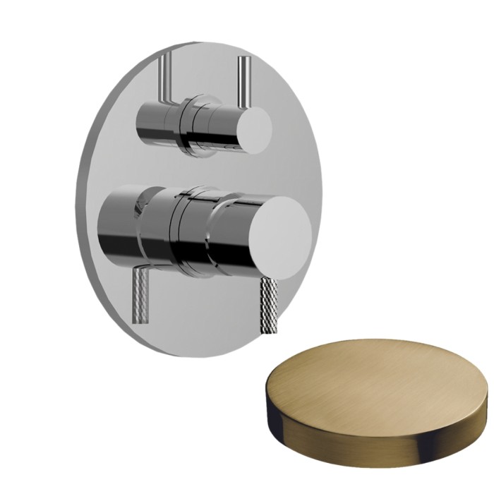 Смеситель для душа встраиваемый с дивертером-рычагом, на 2 режима, Giulini My future deluxe, золото брашированное арт. 5964-2DOSP