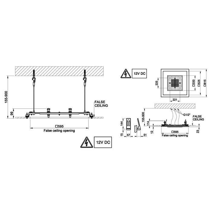 Душевая система, встраиваемая, хромотерапией с фунцией тропичекий ливень/водопад/распыление, пульт, Gessi Sogni, mirror steel арт. 57961#238 57963#239 57098