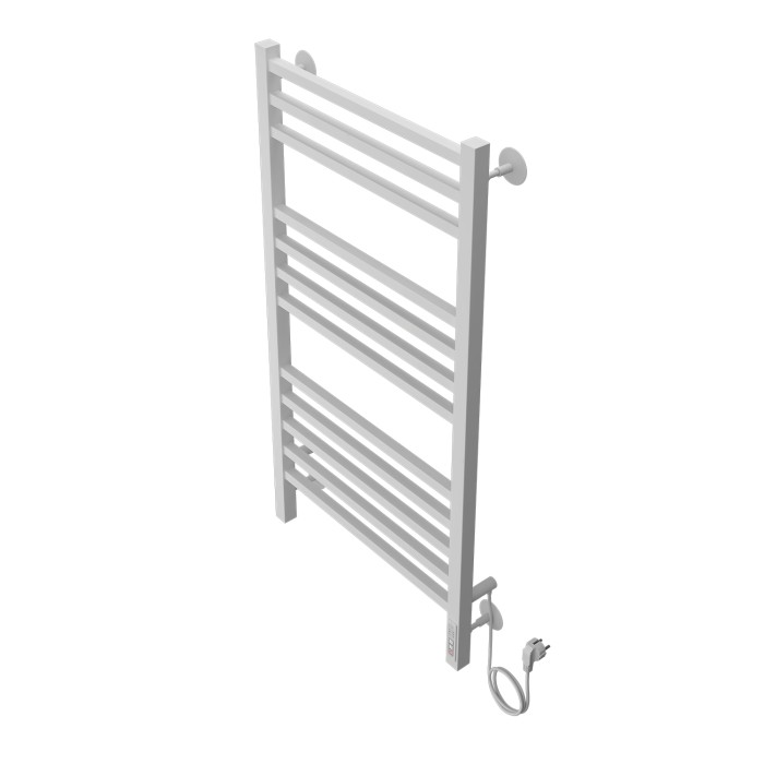 Полотенцесушитель электрический 500/1000 квадрат, 12 секций, диммер справа, белый, Ancona Azario - AZ71850W