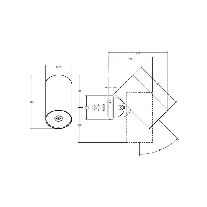 Душевая головка для настенного крепления, с регулируемым углом наклона. РАСПЫЛЕНИЕ., Gessi Spotwater, хром арт. 57265#031