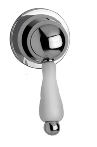 Внешняя часть встраиваемого однорычажного смесителя с маленькой розеткой, ручка белая керамика, Giulini Pragamix, хром арт. 7515D/1CEEP