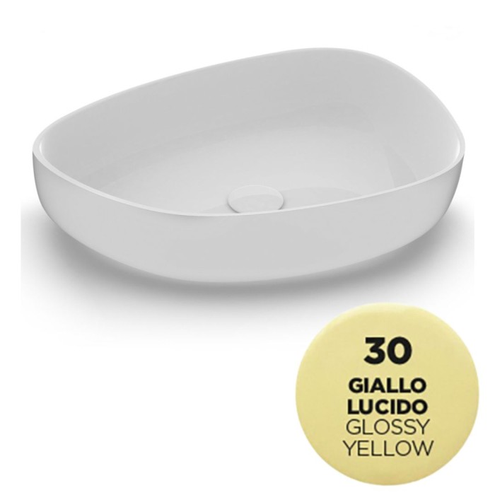 Накладная раковина, 55x42xh14 см, Olympia ceramica Metamorfosi, желтый глянцевый арт. MET4255030