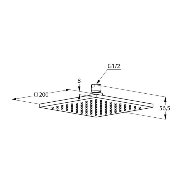 Верхний душ, квадратный, плоский, мм, a-qa Kludi, хром - 6442005-00
