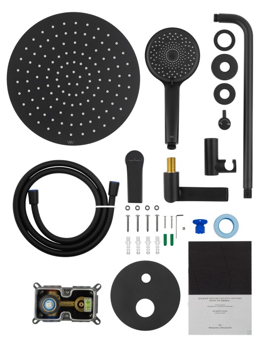 Душевая система встраиваемая, Wonzon & Woghand Brilliant, WW-88939079-MB цвет: черный