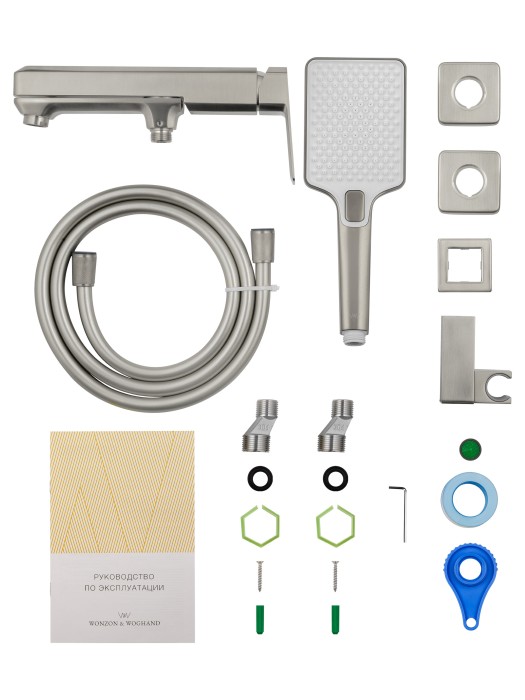 Смеситель для ванны с душем, Wonzon & Woghand Diamond, WW-88639011-BN цвет: никель