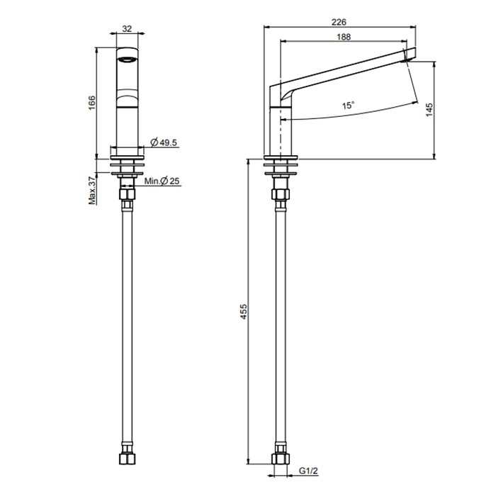 Fima Carlo Frattini Излив для ванны 18.8см., настенный, Nomos Go, F2457CR цвет: хром
