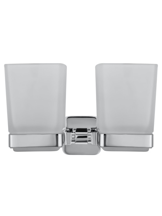 Два стакана для зубных щеток с держателем, Wonzon & Woghand Still, WW-6628 цвет: хром