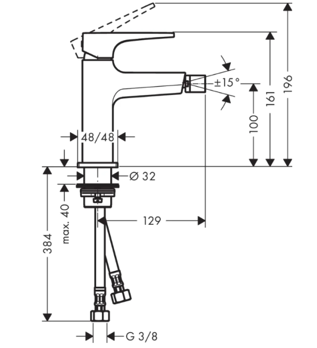 Смеситель для биде Hansgrohe Metropol цвет хром арт. 74520000