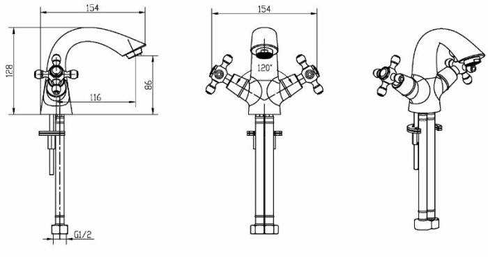 Смеситель для раковины, бронза, Сamelia Boheme 311-Camelia