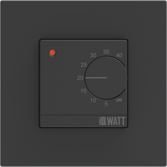 Электронный терморегулятор с механическим управлением IQ THERMOSTAT D, IQWATT black арт. 400101