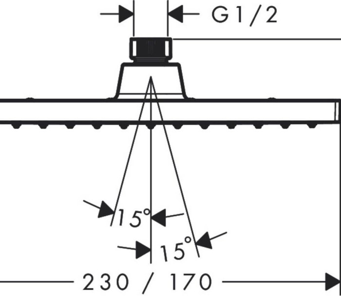 Верхний душ Vernis Shape Hansgrohe, черный арт. 26283670