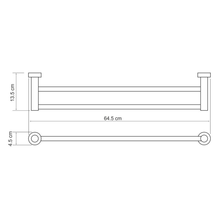 Держатель полотенец двойной WasserKRAFT Donau К-9400 арт. K-9440