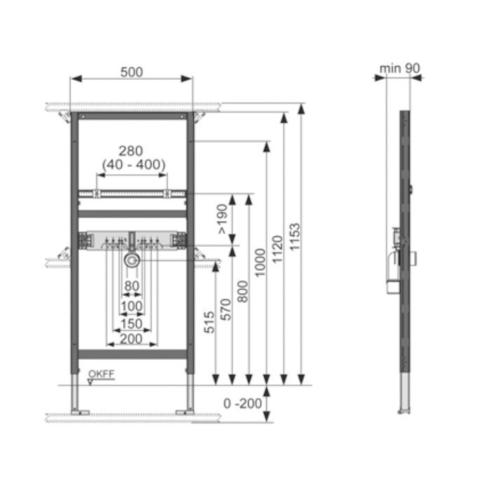 Модуль для установки раковины, TECE арт. 9310000