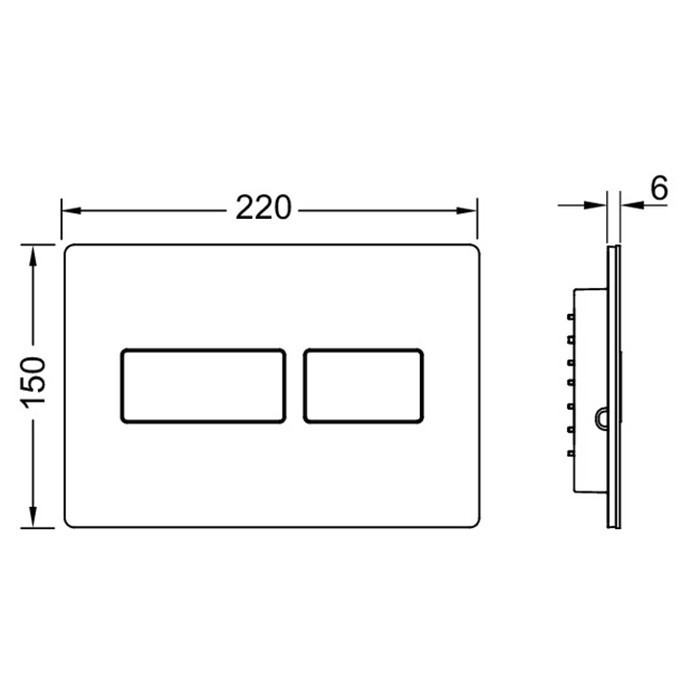 Панель смыва с двойной системой смыва для унитаза, белый матовый, solid. TECE арт. 9240433