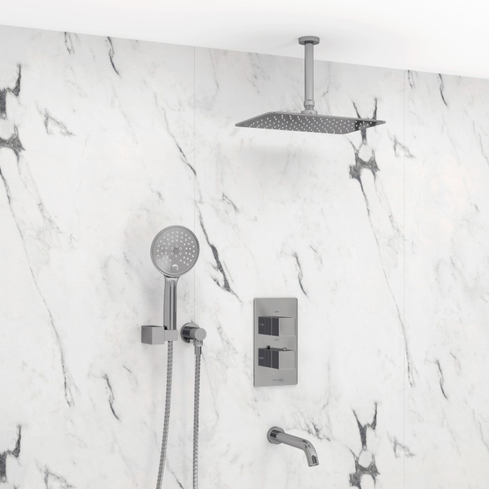 Встраиваемый комплект для ванны с верхней душевой насадкой, лейкой и изливом Alme 1500 WasserKRAFT арт. A171568 Thermo