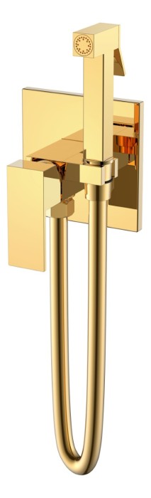 Гигиенический душ со смесителем, Shinny Gold, Qubic Boheme 477-G