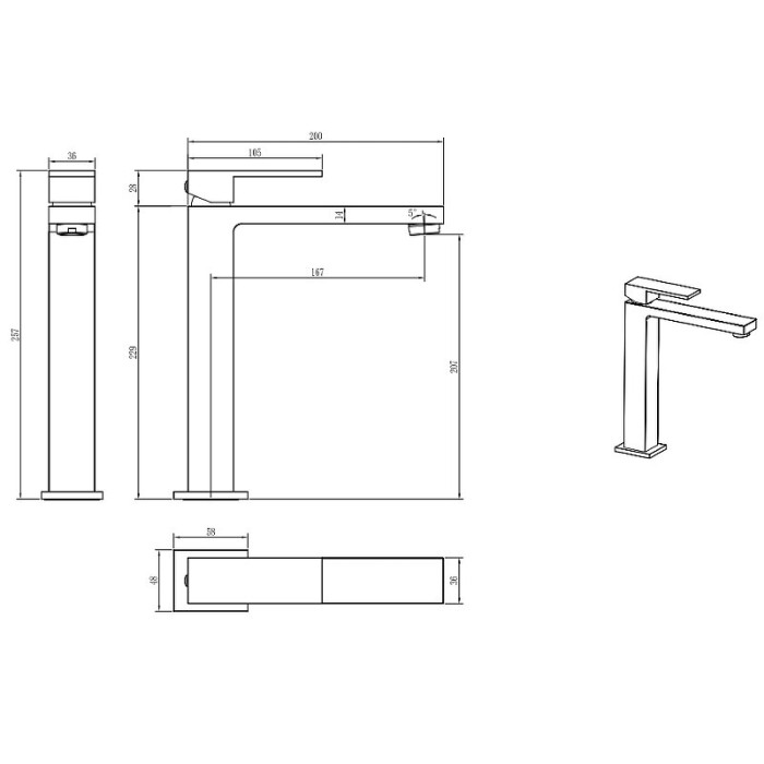 Смеситель для раковины, Qubic Boheme, бронза арт. 472-BR