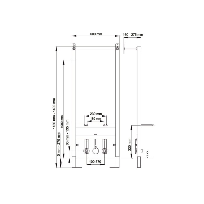 Инсталляция для скрытого монтажа подвесного биде, Berges Atom арт. 049216