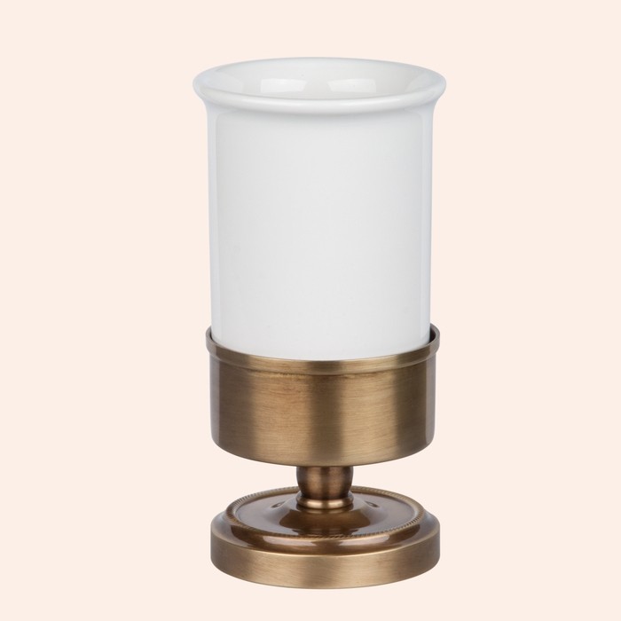 Настольный cтакан, керамический (белый), Bristol бронза, Tiffany World - TWBR190br