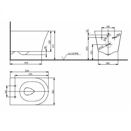 Унитаз подвесной, безободковый, GP TOTO, CW553Y цвет: белый