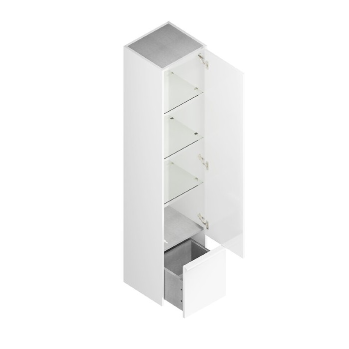 Пенал подвесной 165см с дверцей и ящиком, Modula Kerama Marazzi, белый - MO.165\WHT