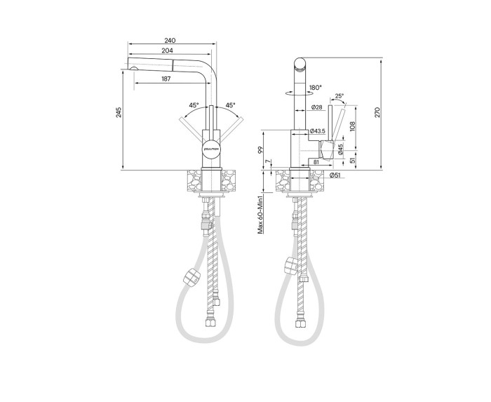 Смеситель для кухни  Paulmark KASSEL, белый матовый - Ka214311-431