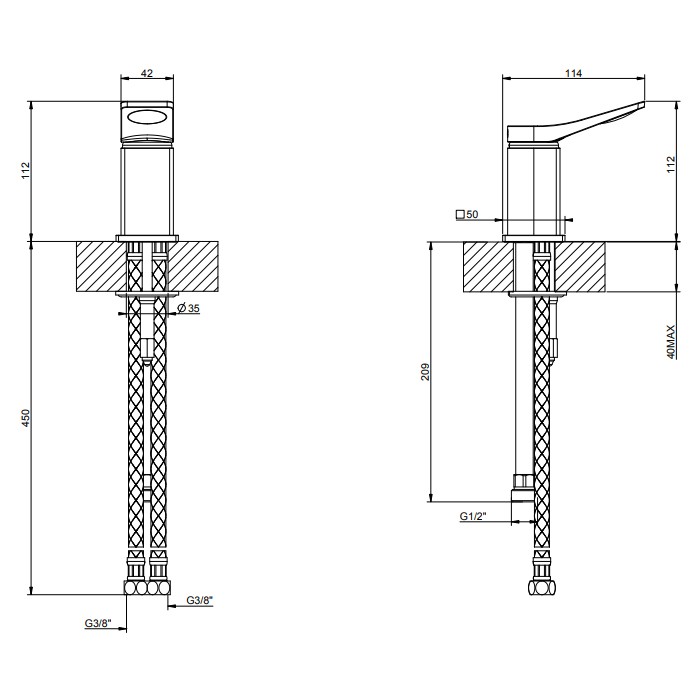 Рычаг удаленного управления., Gessi Rilievo, хром арт. 59047#031
