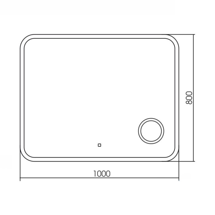 Зеркало 1000х800 c подсветкой и диммером, сенсорный выключатель, Azario Эльза - ФР-00002155