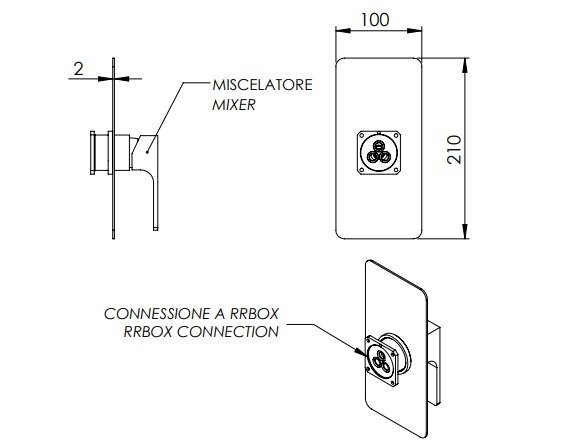 Смеситель для душа золото матовый, Remer Absolute, скрытого монтажа AU30KBBG