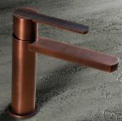 Смеситель для раковины однорычажный, без донного клапан, Giulini Surf deluxe, медь матовая арт. 5805/SCDVROP