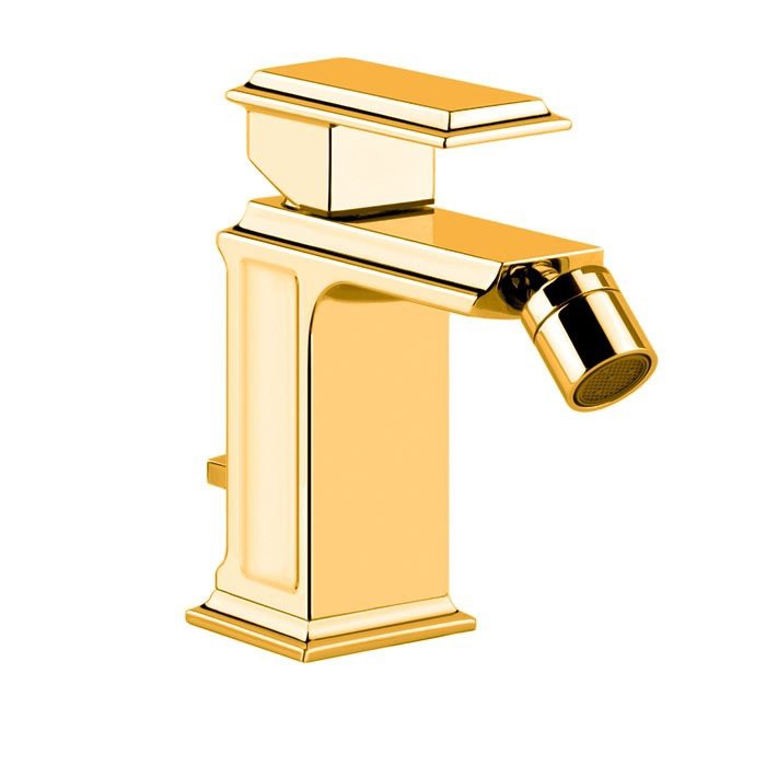 Смеситель для биде на 1 отверстие, с донным клапаном, Gessi Eleganza, золото арт. 46007#080