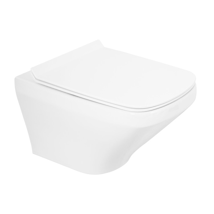 Подвесной унитаз, безободковый, BelBagno, белый глянцевый, SELA арт. BB3201CHR/BB3201SC
