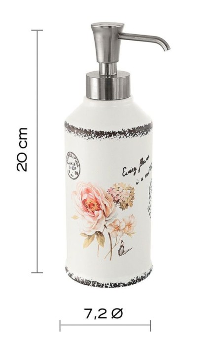 Настольный керамический дозатор с пластиковой помпой Clothilde Gedy, CL80(02) цвет: белый