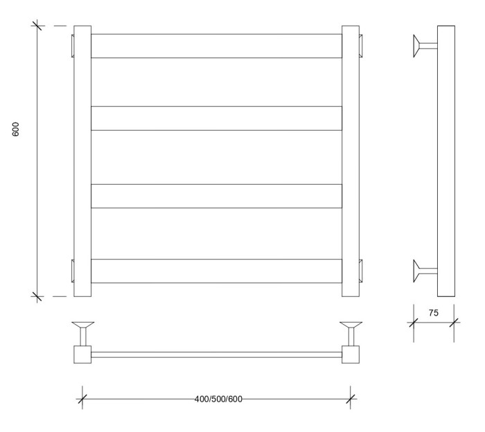 Полотенцесушитель водяной 60x50 Комано 1 (хром) Secado арт. 4603777481346