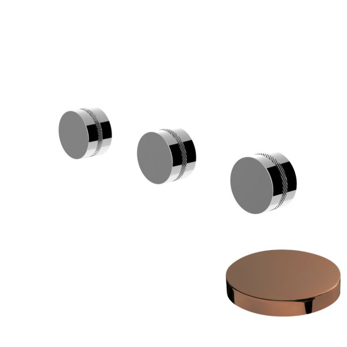 Внешняя часть для встраиваемого смесителя для душа с дивертером на 2 выхода, Giulini My ring deluxe, золото розовое арт. MR0115W2-EPDLRG