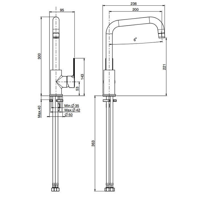 Fima Carlo Frattini Смеситель для кухни, на 1 отв., Kitchen, F3137/1NS цвет: черный