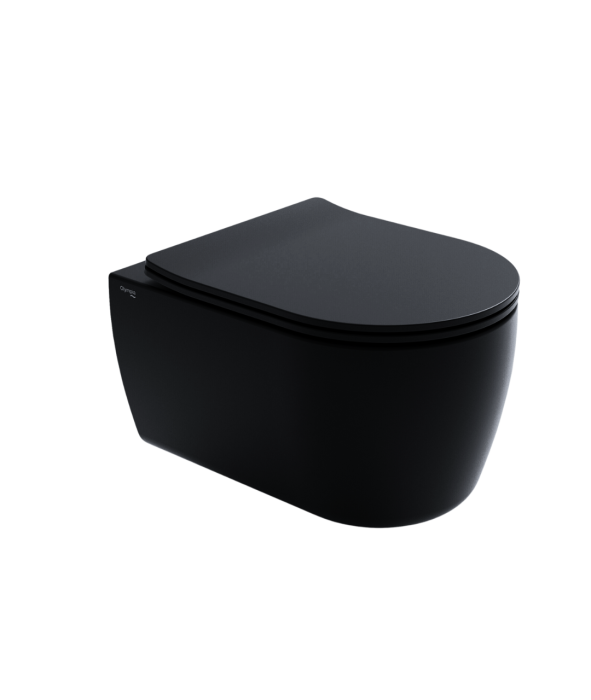 Унитаз подвесной система смыва торнадо, безободковый, с креплениями, Olympia ceramica Tornado, черный матовый арт. TOR1202V23