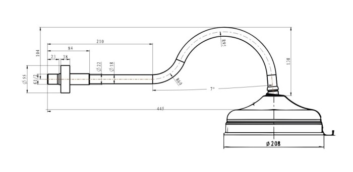 Встроенный верхний душ (20см), Boheme Medici - 413