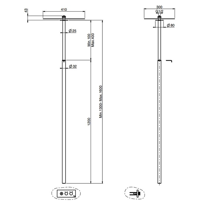 Fima Carlo Frattini Смеситель для раковины, встраиваемый, с потолочным изливом, Switch ON, F5951ENS цвет: черный