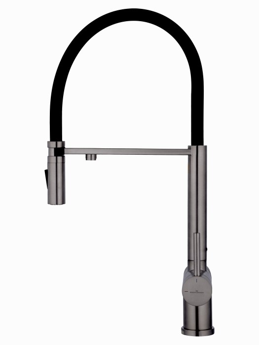 Смеситель для кухни с гибким изливом и подключением фильтра, Wonzon & Woghand, WW-88458009-BGM цвет: графит