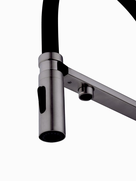 Смеситель для кухни с гибким изливом и подключением фильтра, Wonzon & Woghand, WW-88458009-BGM цвет: графит