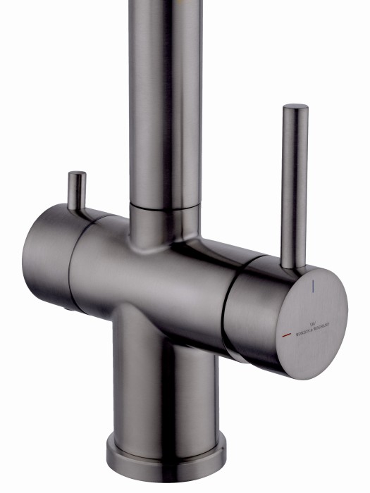 Смеситель для кухни с гибким изливом и подключением фильтра, Wonzon & Woghand, WW-88458009-BGM цвет: графит