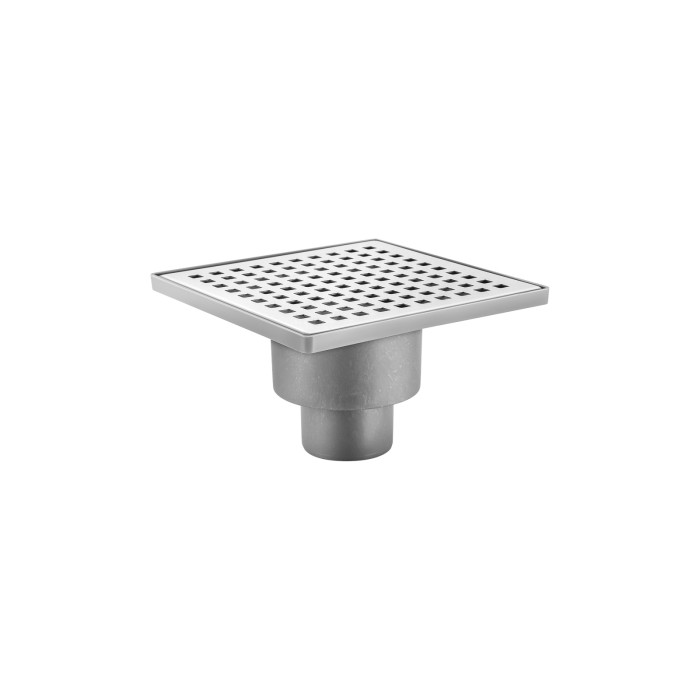 Душевой трап BERGES напольный Trend 150x150 нержавеющая сталь, хром глянец, D50, арт.091004