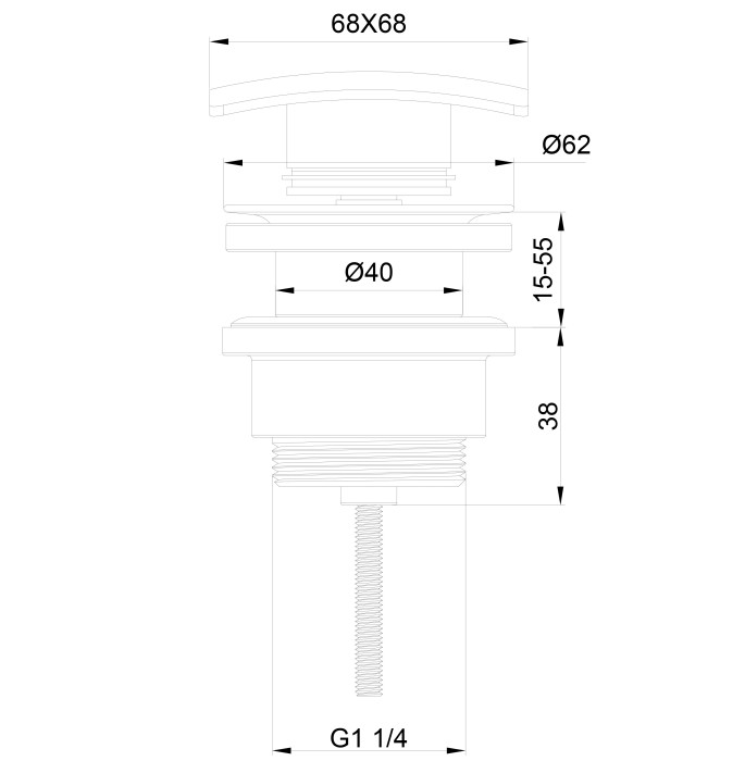 Донный клапан для раковины, Wonzon & Woghand, WW-88SS13-BN цвет: никель