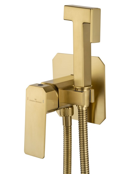 Смеситель с гигиеническим душем встраиваемый, Wonzon & Woghand Diamond, WW-88829011-BG цвет: золото