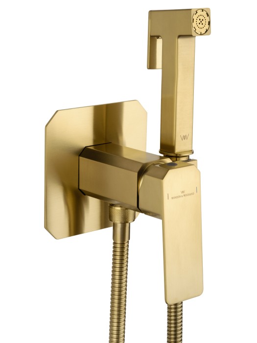 Смеситель с гигиеническим душем встраиваемый, Wonzon & Woghand Diamond, WW-88829011-BG цвет: золото