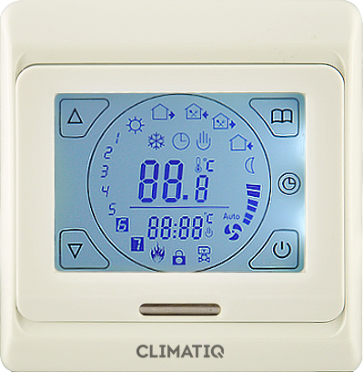 Терморегулятор с ЖК-дисплеем и сенсорными кнопками CLIMATIQ ST ivory арт. 20668
