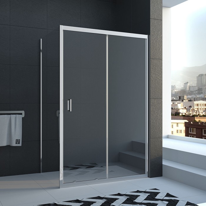 Душевой угол 1400х900х1850, Veconi Rovigo, хром, стекло прозрачное арт. RV046-14090-01-C5